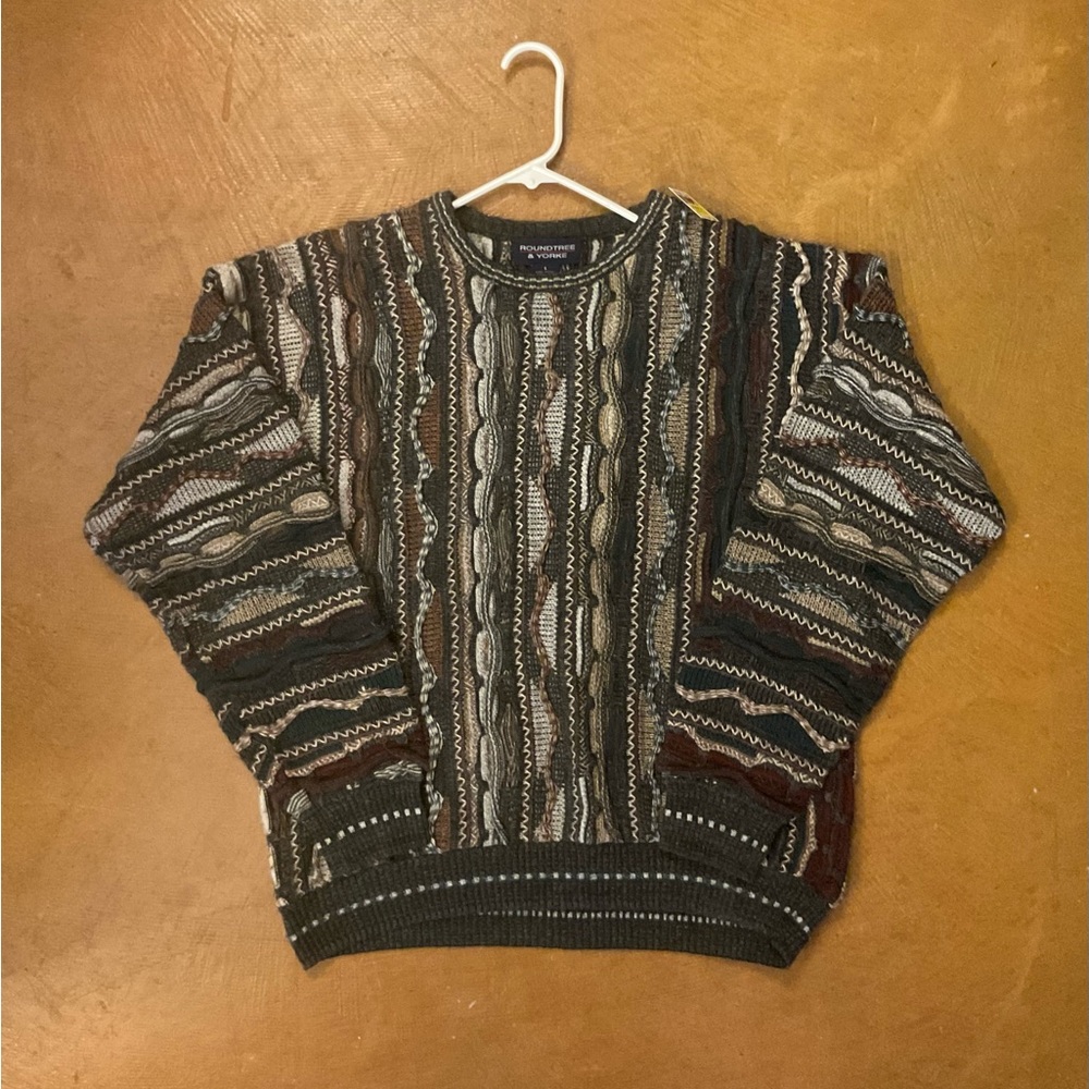 Roundtree & Yorke Men's Multicolor Patterned Crewneck Sweater